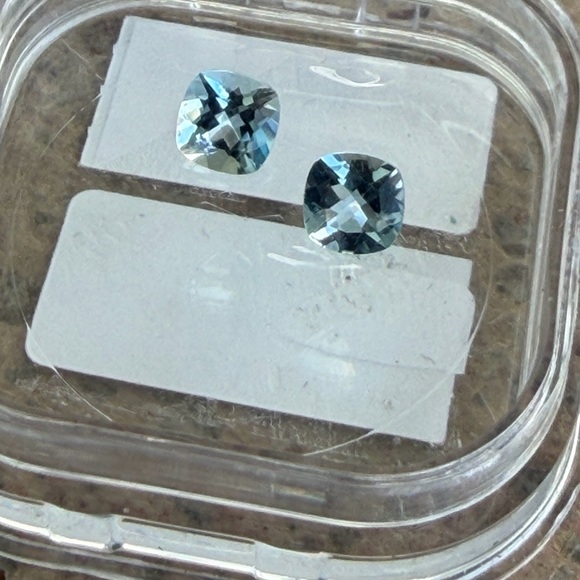 Cushion Cut Aquamarine Blue Gemstones .87 carats